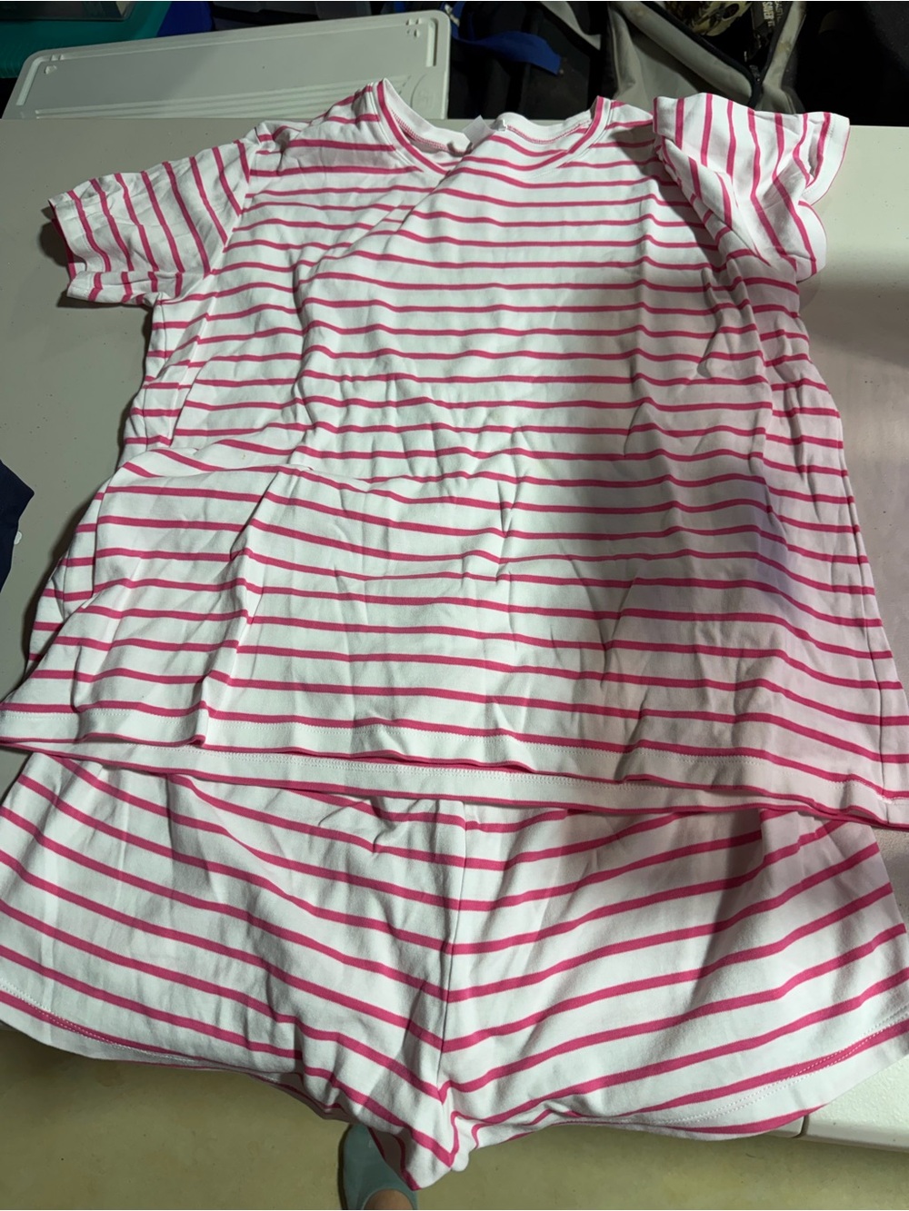 Women's Pink Stripe Pajama Set - Classic Short Sleeve Top & Shorts Lake Pajamas